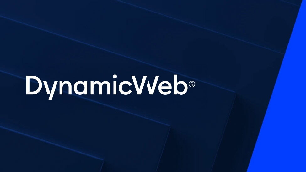 DynamicWeb Logo auf dunkelblauem Hintergrund